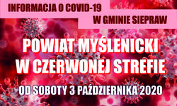 Powiat Myślenicki w czerwonej strefie