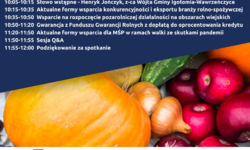 Spotkanie online dla przedsiębiorców, działających w sektorze rolnym i spożywczym