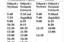 Nowy rozkład kursów busów od 01.07.2022 r. na trasie Myślenice - Świątniki Górne
